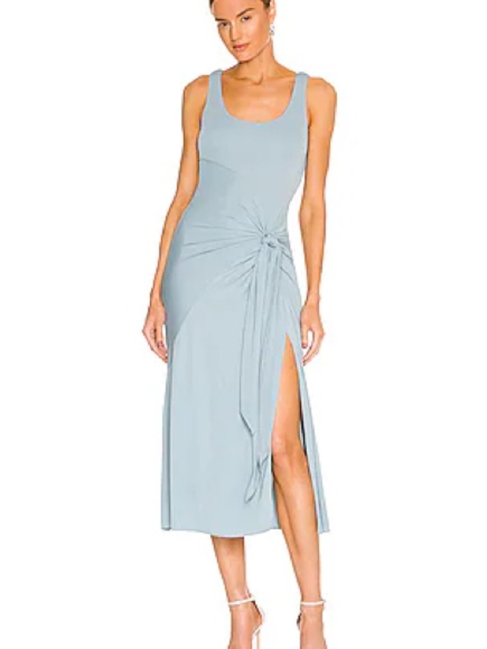 Cinq a Sept - Light Blue Knot-Detail Sleeveless Midi Dress